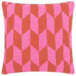 furn. Olsen Cushion Cover – Geometric Soft Feather Yarn Retro Decorative Case (Pink Pop – 45x45cm)