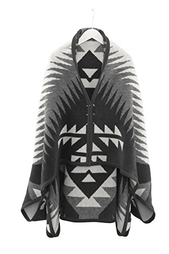 Biederlack Orion Blanket Cape, Cotton Blend, Ikat Style, 110 x 170 cm