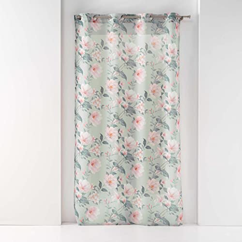 Douceur d'Intérieur, Alissia Mint Green Sandblasted Eyelet Curtains 140 x 240 cm
