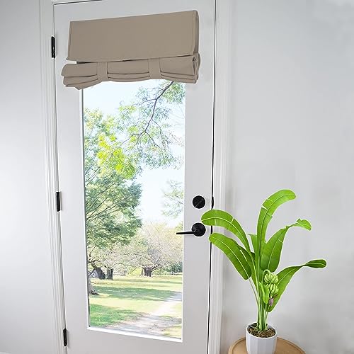 WdFour French Door Curtain - Blackout Thermal Insulated Door & Window Cover for Front/Side Doors - Noise Reducing & Energy Saving - Mocha, 34x80 Inches, 1 Panel