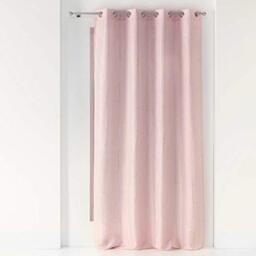 Douceur d'Intérieur Polyester Metallic Printed Eyelet Curtains 140 x 260 cm Pink Gold