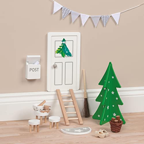 Goki Wooden Gnome Door, Scandinavian Tradition Advent, Christmas Decoration for Children & Living Room, Fairies & Gnomes, Awakens Imagination & Promotes Creativity, Set of 22, from 3 Years,