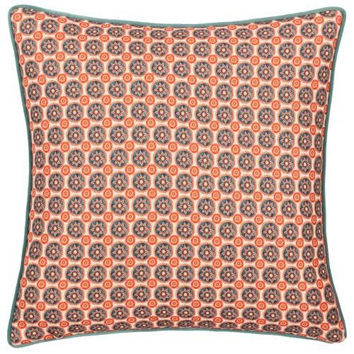 furn. Wylder Tropics Onika Square Geometric Piped Feather Filled Cushion