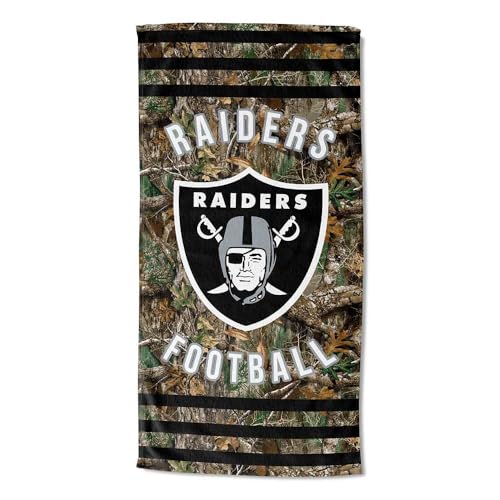"Northwest The Company NFL Las Vegas Raiders Beach Towel, 30"" x 60"", Realtree Stripes"