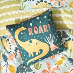furn. little Roar Velvet Piped Feather Filled Cushion