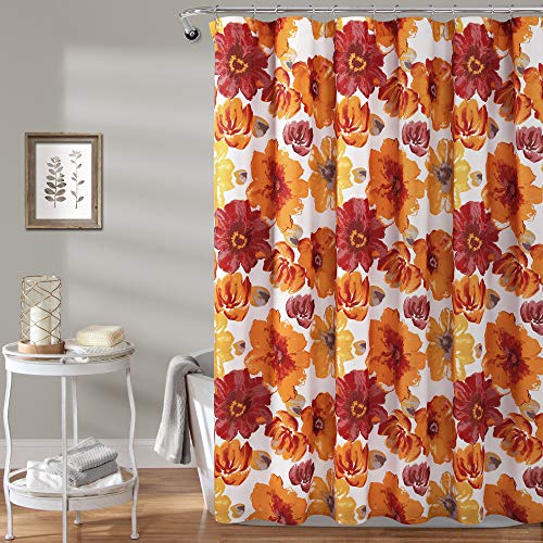"Lush Decor Leah Shower Curtain, 72"" x 72"", Red"