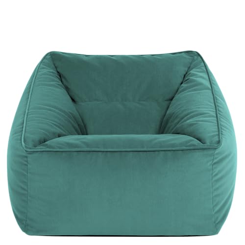 icon Natalia Velvet Bean Bag Chair with Filling Included, Teal