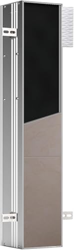 Emco Asis Plus Flush-Mounted Cabinet Module for Toilet Brush Set Bathroom Cabinet with Toilet Roll Holder Tall Cabinet with Push to Open Function and Left Stop