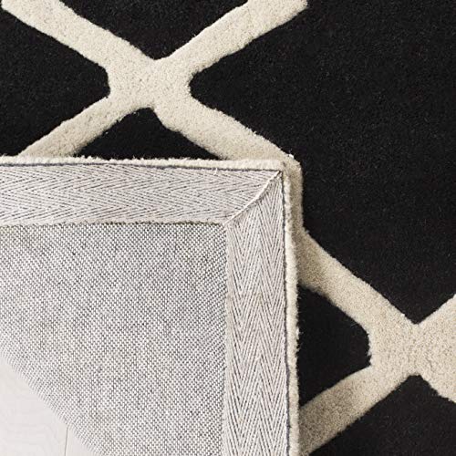 Safavieh Contemporary Indoor Hand Tufted Rectangle Area Rug, Chatham Collection, CHT735, in Black / Ivory, 122 X 183 cm for Living Room, Bedroom or Any Indoor Space