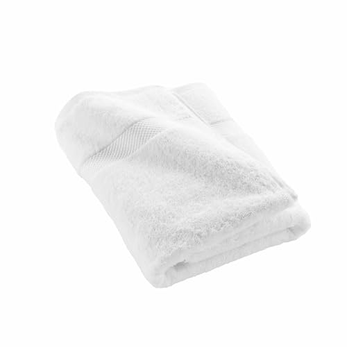 Douceur d'Intérieur, Elegance White Bath Towel (70 x 130 cm) 100% Cotton Plain