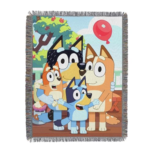 "Northwest Bluey Woven Tapestry Throw Blanket, 48"" x 60"", Family Day"