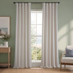 HPD Half Price Drapes Faux Linen Textured Room Darkening Curtains for Bedroom 84 Inches Long (1 Panel), 50W X 84L Curtains for Living Room Home Decor, Birch