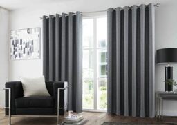 GC GAVENO CAVAILIA Pair of Glitter Curtains For Bedroom - Thermal Insulated Door Panel Drapes Window Curtains - Room Darkening, Light Blocking Noise Reducing Eyelet Curtains 66x72 Inch, Charcoal