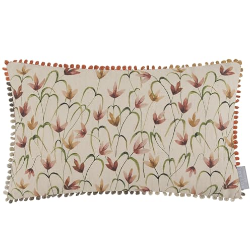 Voyage Maison Fresia Cushion Cover – Classic Wildflower Watercolour Floral Rustic Loop Trim Decorative Case (Linen - 30x50cm)