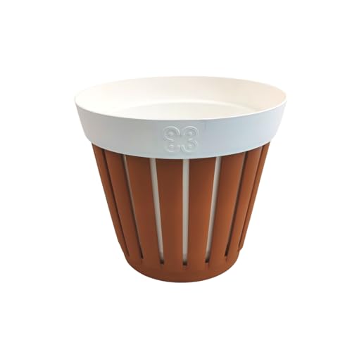 Ecoplast Kreta Flower Made of Recycled Plastic, Plant Pot Cover, Pink, 355x265x500