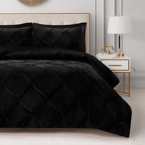 Juicy Couture Kiss Pleat Plush Micromink Black Twin/Twin XL Comforter Set - Cozy 2 Piece Bedding Ensemble