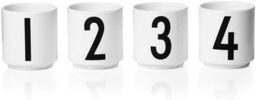 Design Letters Advent Candle Holder Cup Set of 4 - Candle Holder Cups Perfect for Advent Decoration, Christmas Decoration, Home Decoration - Advent Candle Holder in Porcelain with Engraved Letters