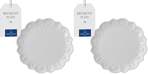 Villeroy & Boch ??? Toy's Delight Royal Classic Breakfast/Dessert Plate White, Dishwasher Safe, Microwave Safe, Christmas, Table, Plate, Premium Porcelain (Pack of 2)