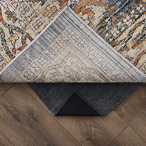 Edenbrook Non-Slip Felt Rug Pad - Safe for All Floors - 1/4” Thick - Rubber Backing - Reduces Noise - Customizable, 2x6