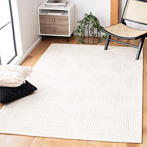 Safavieh Contemporary Rug for Living Room, Dining Room, Bedroom - Textural Collection, Short Pile, in Ivory, 183 X 274 cm