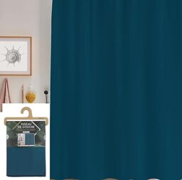 Urban living Dark Sapphire Plastic Shower Curtain with 12 Rings 180 x 200 cm