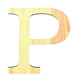 Artemio 19 cm Wooden Letter P in Upper Case, Beige