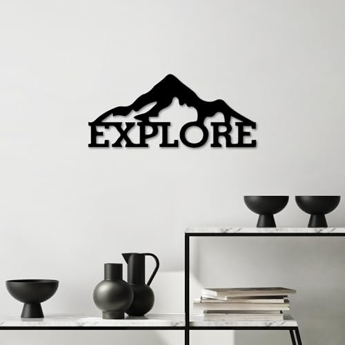 Stylish Black Decorative Metal Wall Accessory, 60 x 26 cm, 100% Metal, 1.5 mm Thickness, Lightweight (0.56 kg), Perfect for Modern Home Decor