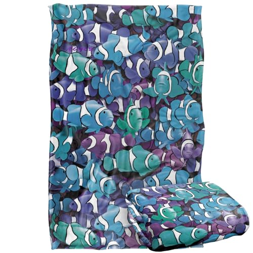 Jq Licensing - Royce Mcclure Grape Clown Fish Pattern Silky Touch Super Soft Throw Blanket 91 x 147 Cm