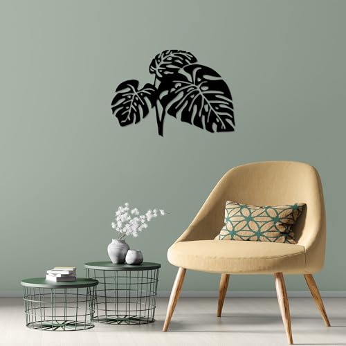 Stylish Black Decorative Metal Wall Accessory, 70 x 49 cm, 100% Metal (1.5 mm Thick), Easy Wall Mounting, Perfect for Modern Home Decor