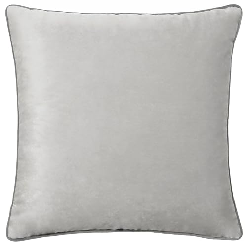 furn. Meridian Polyester Filled Cushion – Luxury Contrast Piped Velvet Decorative Pillow (Dove/Charcoal - 45x45cm)