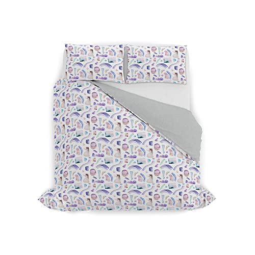 Italian Bed Linen Watercolor Duvet Cover Set, 11, Double