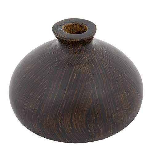 Creative Co-Op Decorative Paulownia Wood, Espresso Finish Vase, Dark Brown