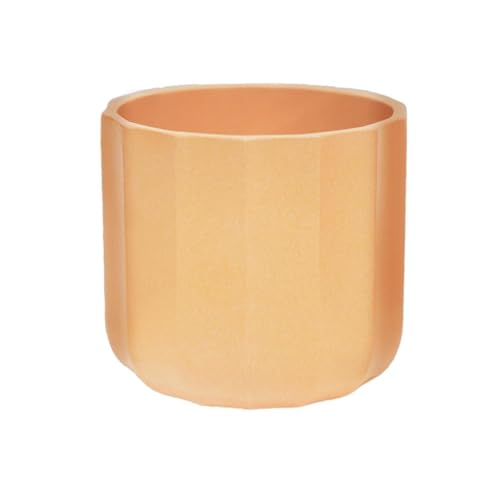 Ivyline Positano Geo Planter in Apricot - Waterproof, Sturdy & Durable - Stylish Decorative Round Indoor Ceramic Flower Houseplant Pot - H15cm x D15cm