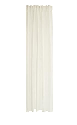 Homing Curtain with fringes, stripes, cream white, decorative curtain