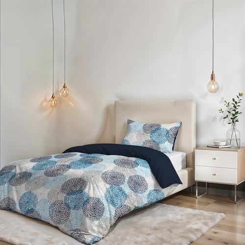 Italian Bed Linen Fantasy Duvet Cover Set, Soffioni Blu, 1PM, Small double