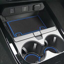 Auovo Cup Holder Insert Liners Compatible with Toyota Prius Accessories 2023 2024 2025 Prius Prime Anti-dust Cup Coasters Door Pocket Mats (18pc-Set, Blue Trim)