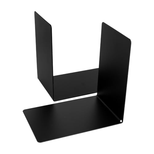 Westcott Bookends Black (Pack of 2) - Metal 90 x 140 x 140 mm - Sturdy Book Holders for Books or Files - Robust Book Supports with 1.0 mm Material Thickness for Office & Home - E-10244 00