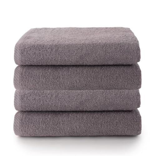 Top Towel Plus - Set of 4 Large 100% Cotton Shower Towels - Bath Sheets 70 x 140 cm Soft, Absorbent and Durable - Ideal Set for Modern Bathroom
