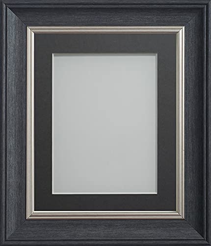 Frame Company Drummond Range Charcoal 16x12 inch Picture Photo Frame with Grey Mount for Image 12x10 inch * Choice of Sizes* Fitted with Real Glass