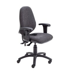 Office Hippo Desk Chair, Ergonomic Home & Office Chair With Adjustable Seat, Back, Arms & Lumbar Pump For Comfort & Support, Computer Chair With Curved Back For Daily Use - Charcoal