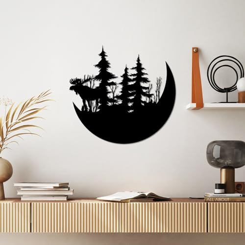 Hanah Home Stylish Black Decorative Metal Wall Accessory, 50 x 46 cm, 100% Metal, 1.5 mm Thick, Easy Wall Mounting, Perfect for Modern Decor