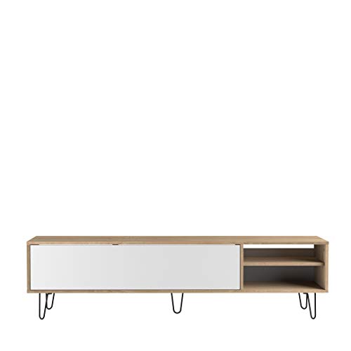 Temahome Symbiosis 3370A1021A01 Prism Natural Oak and Melamine-Coated Chipboard TV Stand, 165 x 40 x 43.5 cm