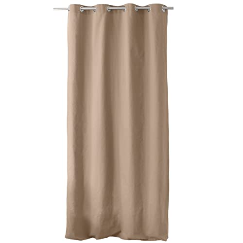 Enjoy Home Panama Curtain with 8 Silver Eyelets Diameter 4 cm 100% Cotton Oeko-Tex Fabric Natural 135 x 240 cm