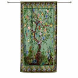 HMS Happy Memories Rod Pocket Door Curtains Thermal Insulated Room Darkening Curtains Blackout Floral Style Drapes Window Curtain 1 Panel for Living Room Bedroom Kitchen