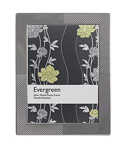 "Evergreen Premium Silver Plated Photo Frame, Corner Bead Design, Can be Free Standing or Wall Hung. Photo Size 5""x7"" [12x18cm]"