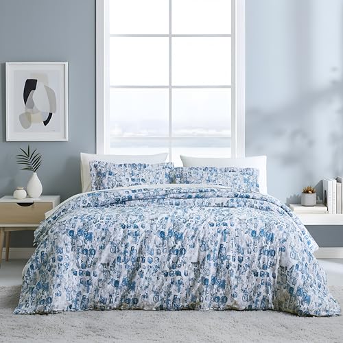 Southshore Fine Living, Inc. Rhythm Collection Twin Duvet Cover Bedding Set Printed Duvet Cover Bedspread 2-Piece with one Matching sham (69 in Wide x 98 in Long), Blue, Twin/Twin XL