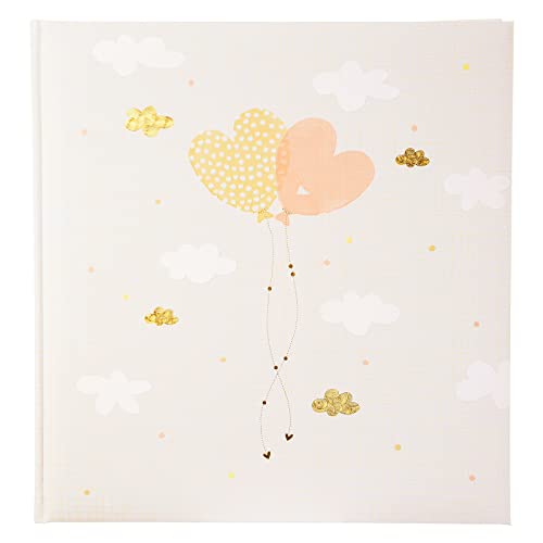 goldbuch 08386 Wedding Album Ballooning Hearts, Turnowsky Design, Photo Album with 60 White Pages and Parchment Dividers, Album with Heart Balloons Motif, Art Print with Gold Embossing and Relief