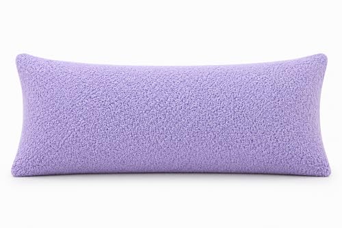"Reafort Sherpa Body Pillow Cover 21"" x 54"", Plush Fleece Long Body Pillowcase with Zipper Closure, Ultra Soft Fluffy Cozy Decorative Pillow Cover (21""x54"" Body Pillow Cover, Lilac)"