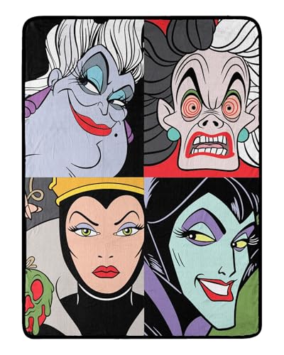 "Northwest Disney Villains Micro Raschel Throw Blanket, 46"" x 60"", Portraits for Evil"