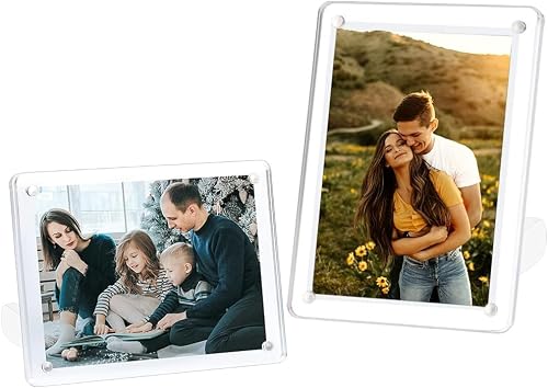 Picture Frame Made of Acrylic Desktop Photo Frames With High Definition for Table Top Display (6x8inch)